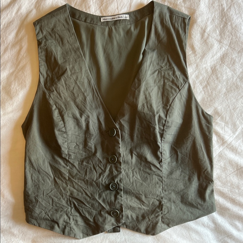 Abercrombie & Fitch Green Button-Down Blouse